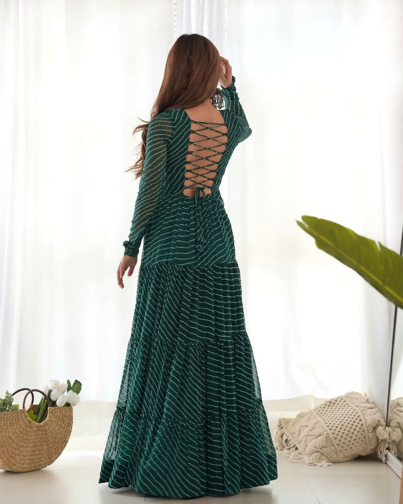 Joban Fashion Bottle Green Kurta Set Chanderi Sequence Embroidery Work | Grocsy
