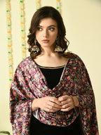 Myshka Women's Black Velvet Kurti & Sharara With Dupatta Party Sets | Grocsy