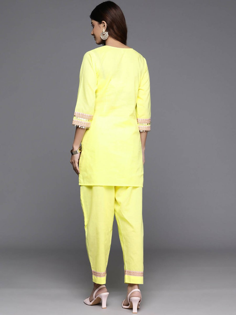 Ahalyaa Women's Traditional Wear Co-ods - Yellow | Grocsy