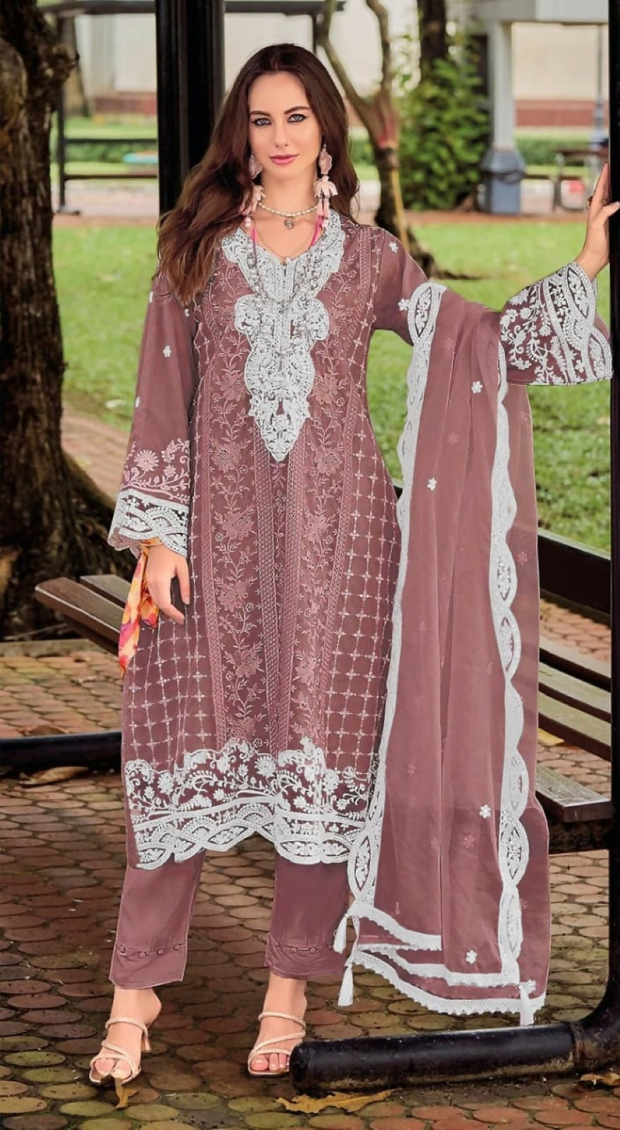 Anaita Purple Silk Stitched Suit with Embroidery Sequins | Grocsy