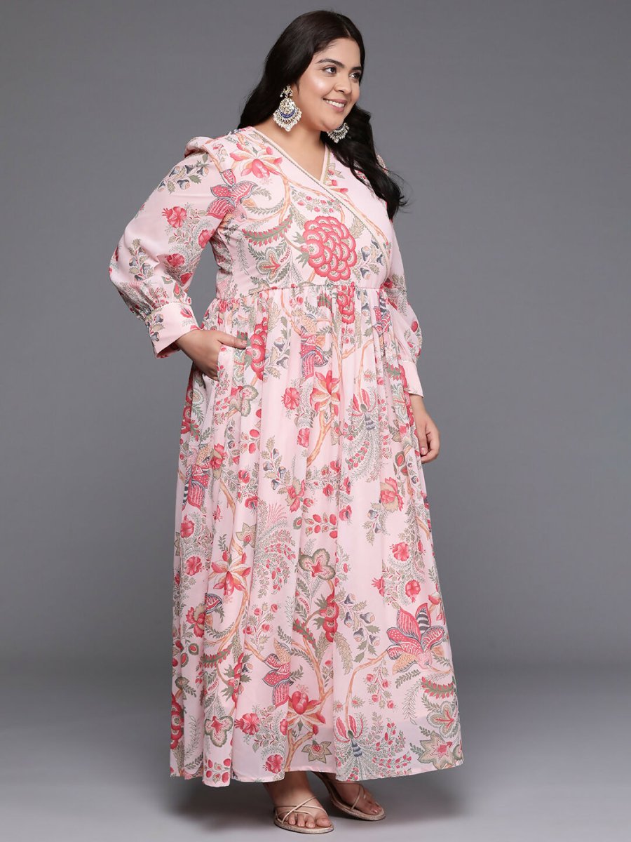 Ahalyaa Women's Traditional wear Ethnic Dress - Pink | Grocsy