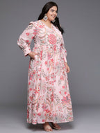 Ahalyaa Women's Traditional wear Ethnic Dress - Pink | Grocsy