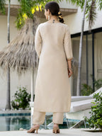 The52 Women's Beautiful Rayon Fabric Embroidery Work Straight Kurta Pant and Dupatta Set | Grocsy