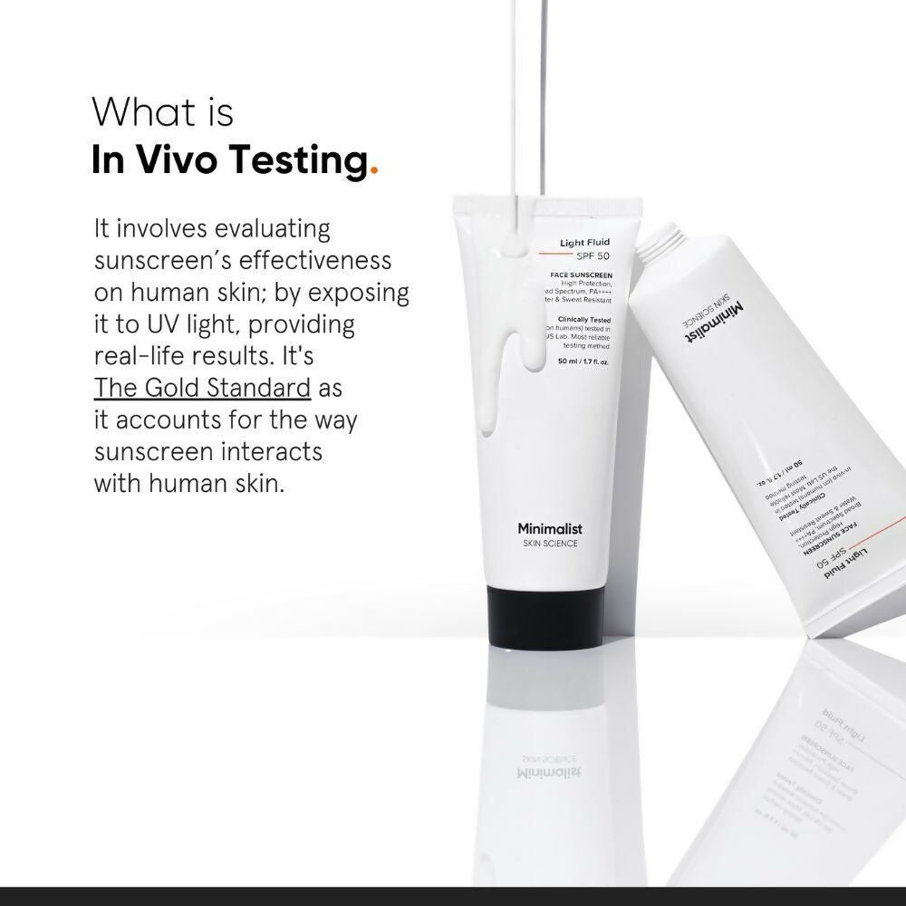 Minimalist Light Fluid Face Sunscreen with SPF 50 PA++++ - Lightweight, Water & Sweat Resistant | Grocsy