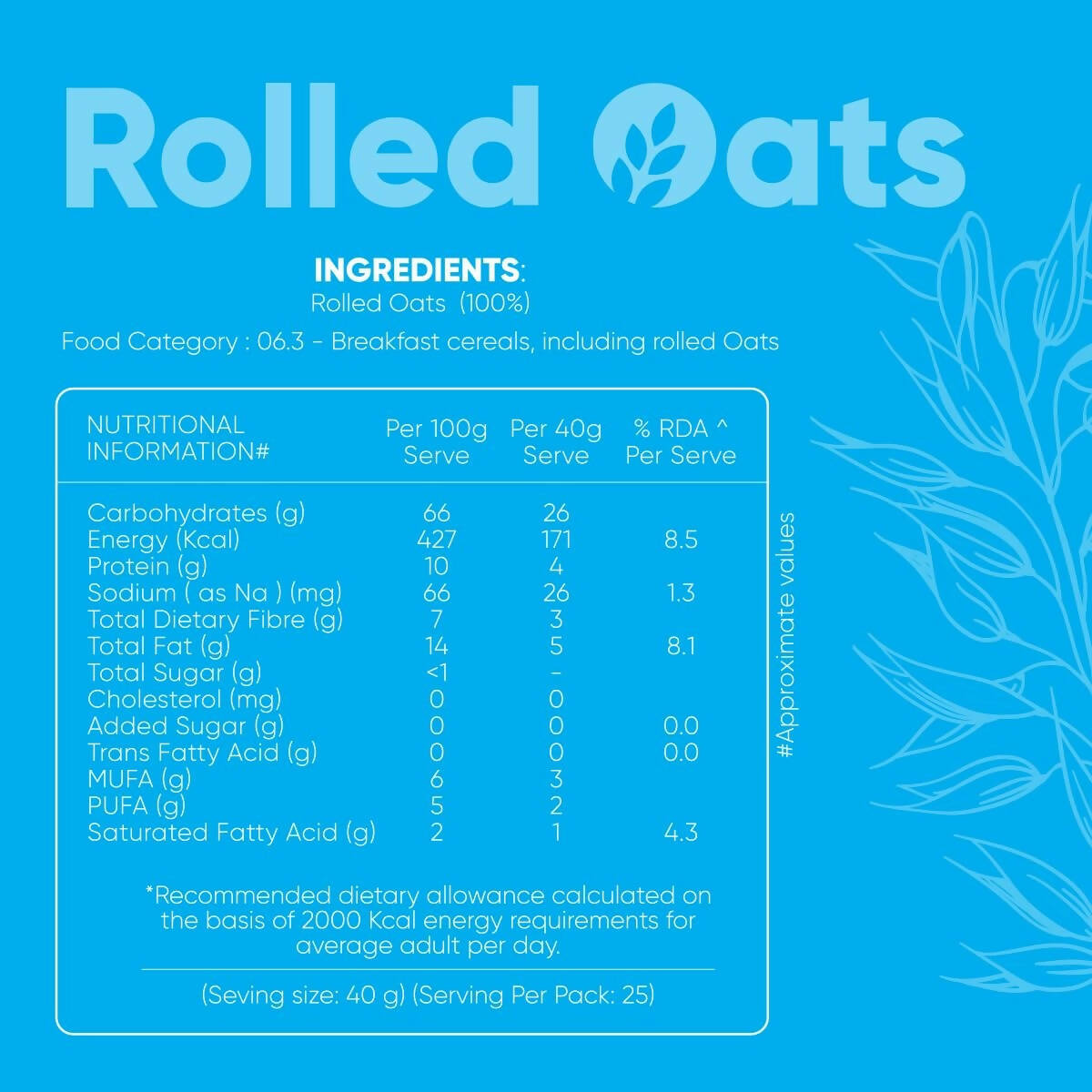 Myfitness Rolled Oats | Grocsy