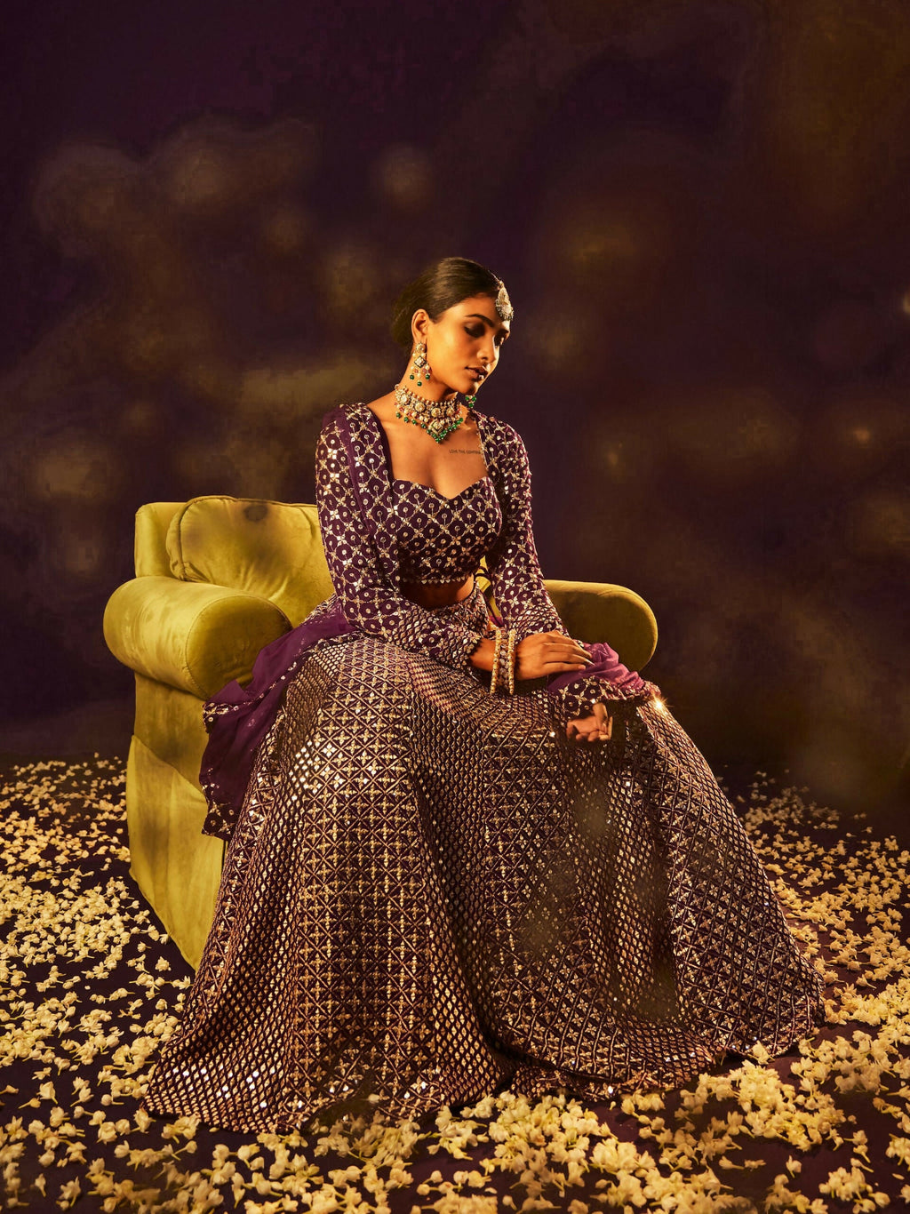 Lehenga Mart Designer Indian Wedding Lehenga Choli-Wine | Grocsy