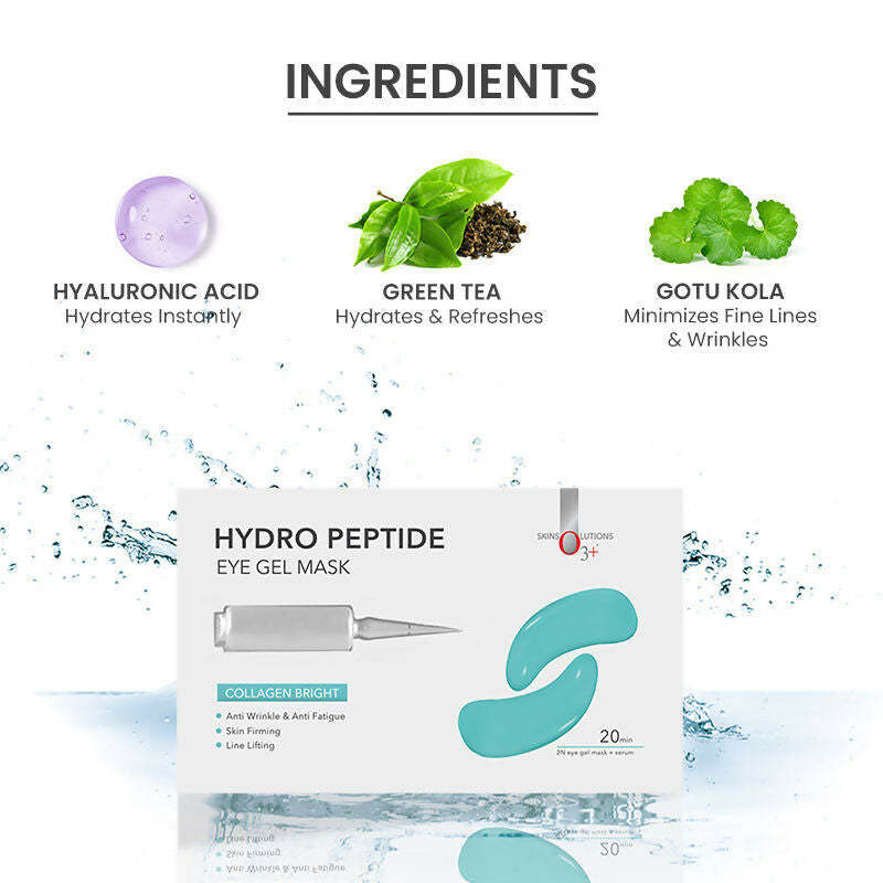 Professional O3+ Hydro Peptide Hydrogel Eye Patch Mask With Collagen & Hyaluronic Acid For Dark Circles | Grocsy