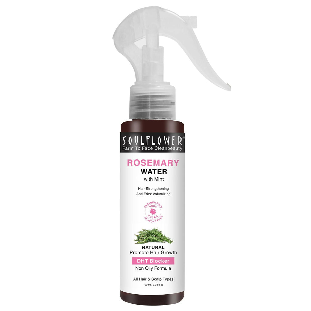 Soulflower Rosemary Water Spray with Mint For Hair growth, Hair fall control, Scalp health, Hair damage protection, Anti frizz | Grocsy
