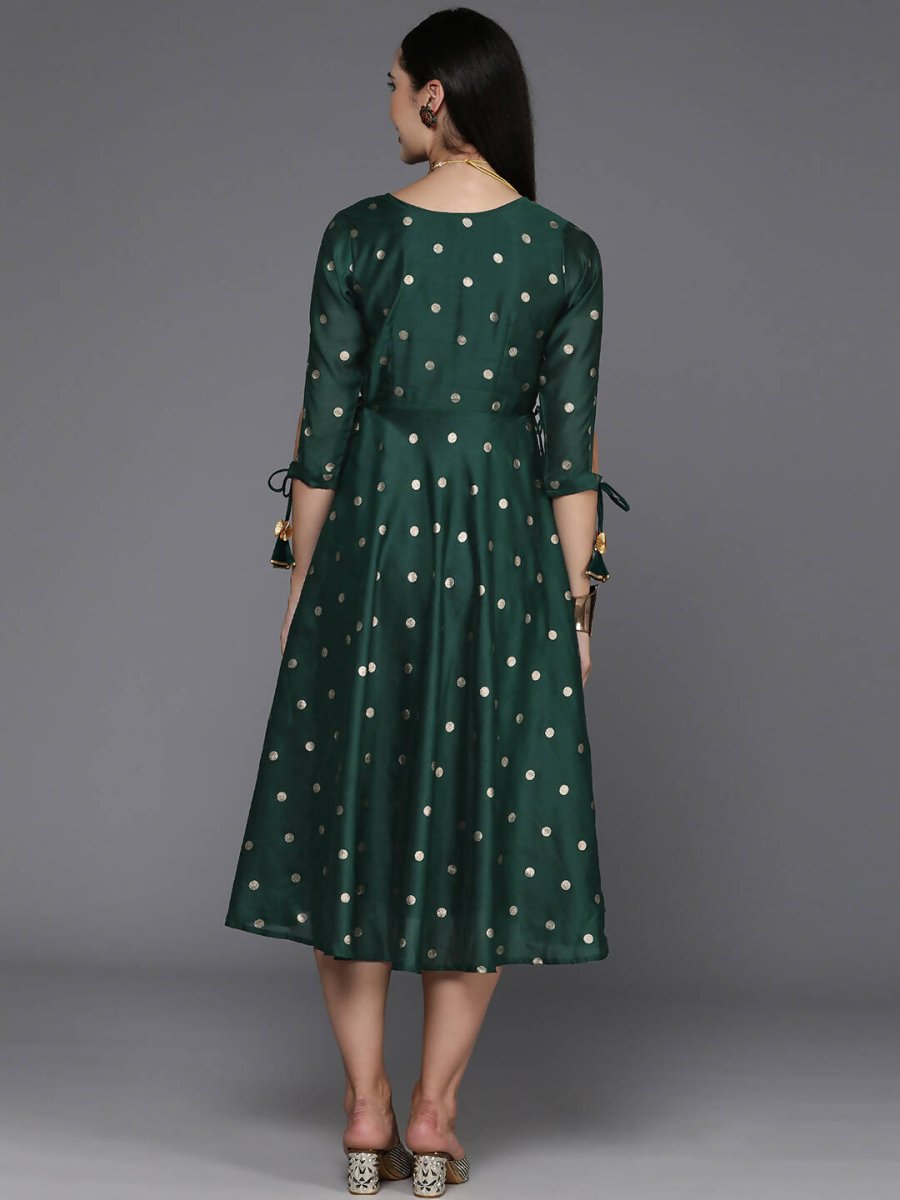 Ahalyaa Women's Traditional wear Ethnic Dress - Green | Grocsy