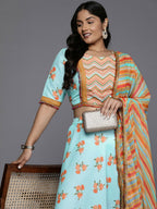 Ahalyaa Women's Traditional wear Lehenga Choli - Blue | Grocsy