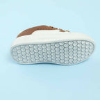 Tiny Bugs Boys Lace Up Casual Shoes - White & Brown | Grocsy
