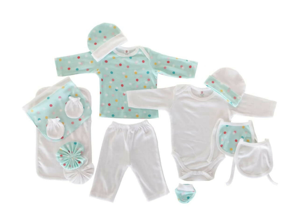 My Tiny Wear Full Sleeves New Born Baby Gift Set - Peach | Grocsy