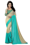 Vamika Rama Green Georgette Printed Contemporary Saree (PADING RAMA) | Grocsy