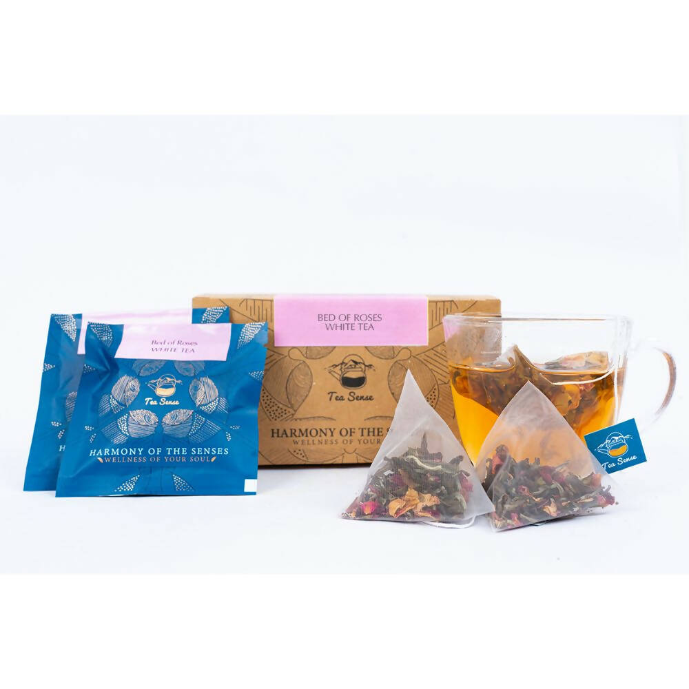 Tea Sense Bed Of Roses White Tea Bags Box | Grocsy