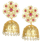 Joban Fashion Women Matte Gold Brass Jhumka | Grocsy