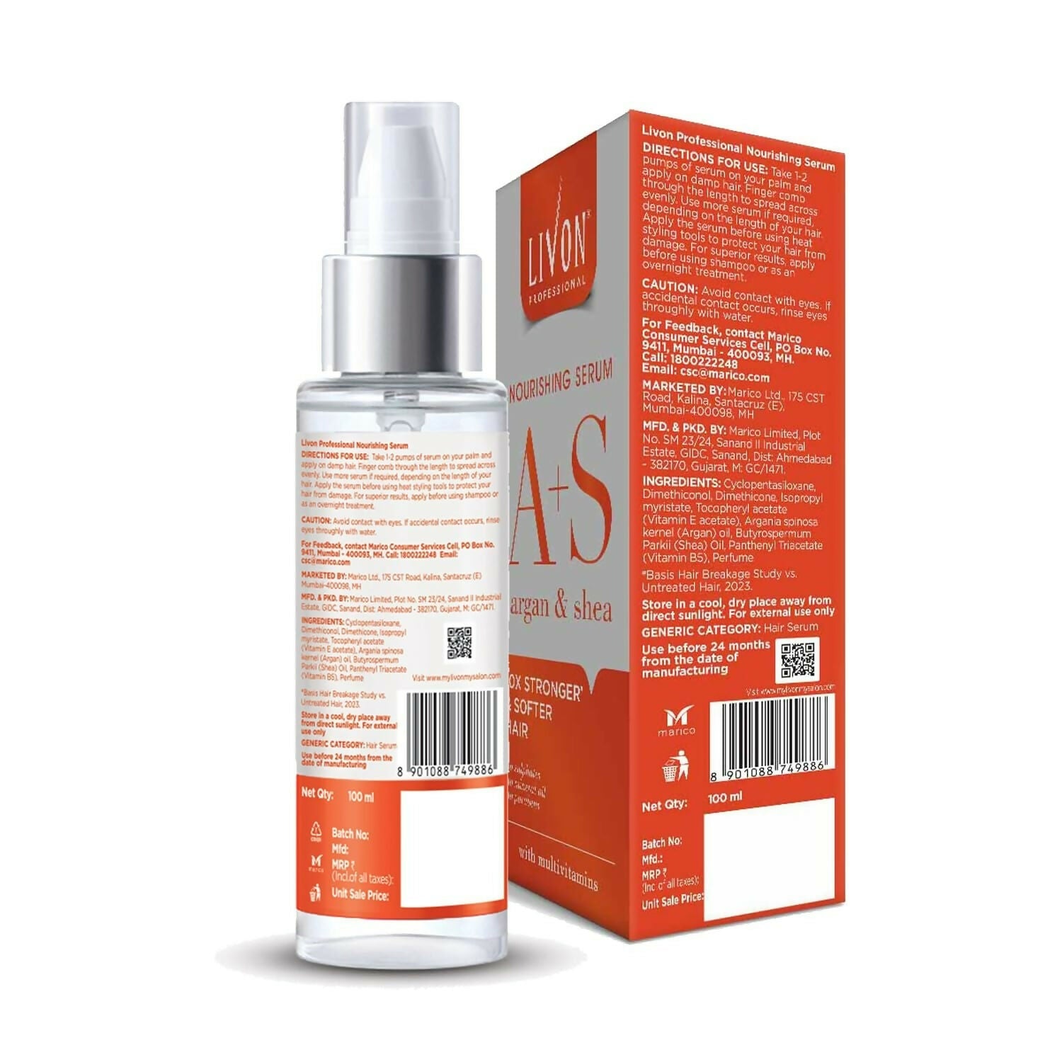 Livon Professional Nourishing Serum With Argan, Shea & Multivitamins | Grocsy
