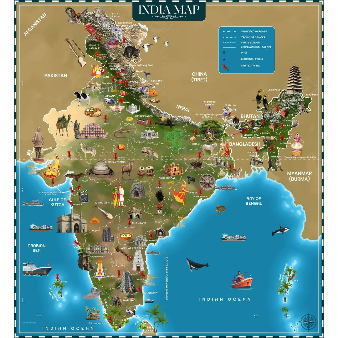 Nesta Toys India Map Puzzle For Kids (64 Pcs) | Grocsy