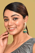 Joban Fashion Women Kundan Pearl Golden White Green Earrings | Grocsy