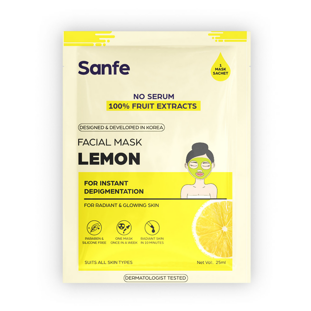 Sanfe Instant Depigmentation Lemon Facial Mask | Grocsy
