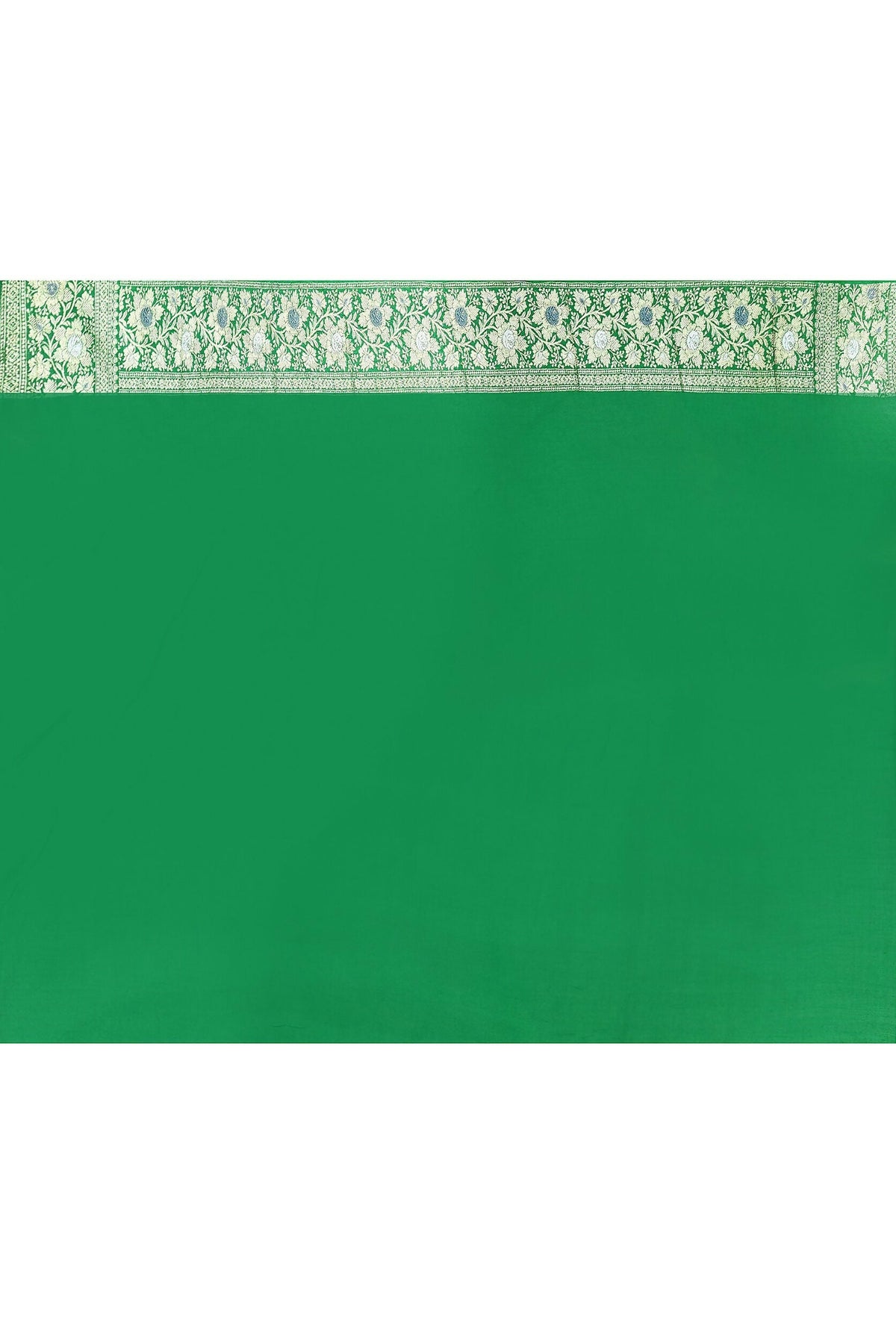 Joban Fashion Green Pure Crepe Pure Handloom Banarasi Silk Saree | Grocsy
