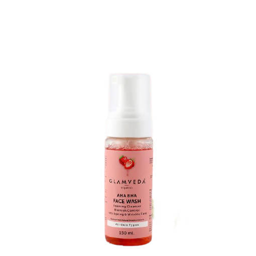Glamveda Aha Bha Brightening Anti-Ageing Foaming Face Wash | Grocsy