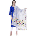 A R Silk White Color Multi rasgulla Silk Dupattas and Chunnis | Grocsy