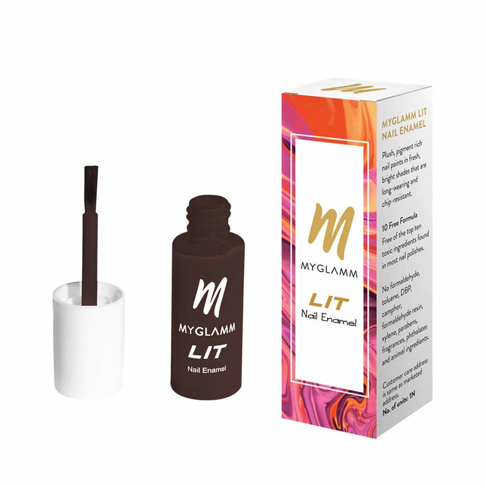 MYGLAMM LIT Nail Enamel - Oh Fudge - Oxblood Shade (7 Ml) | Grocsy