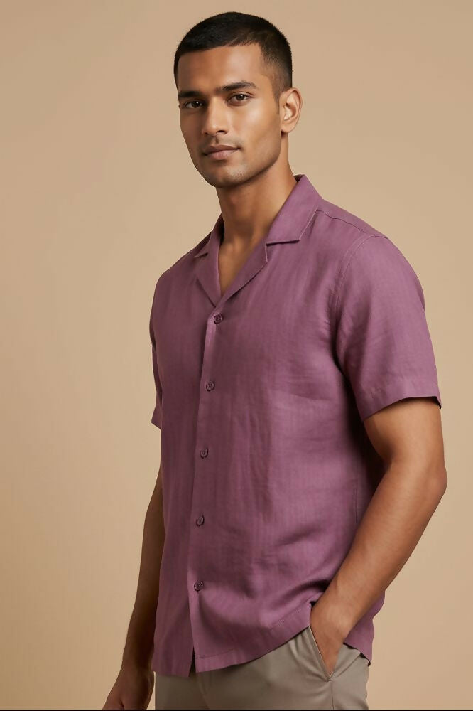 Henna — Wine Linen Shirt by Hilo Design | Grocsy