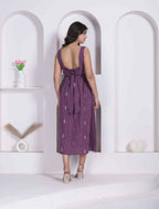 Miravan Womens Abstract Printed Wine ALine Maxi Dress | Grocsy