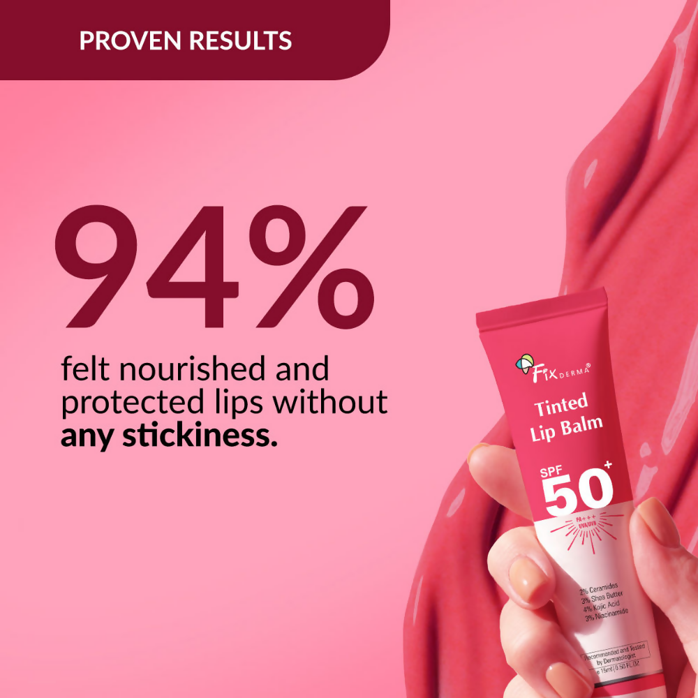 Fixderma 4% Kojic Acid Tinted Lip Balm SPF 50+ | Grocsy