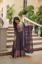 Joban Fashion Onion Georgette Sequence Embroidery Work Kurta Set | Grocsy