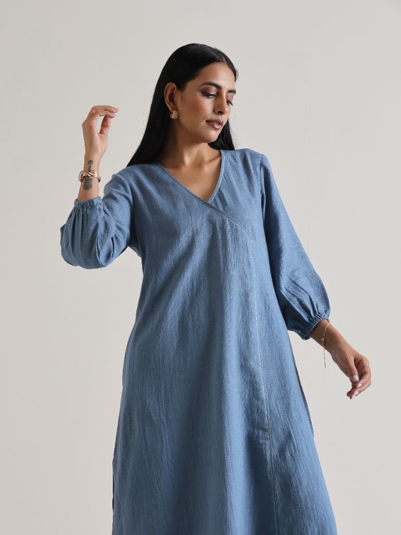 trueBrowns Light Blue Kurta Pant Set | Grocsy