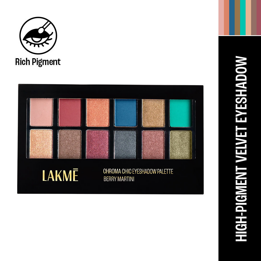 Lakme Glitterati Chroma Chic Eye Shadow Palette - Berry Martini | Grocsy