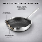 Vinod SAS Pro Platinum Triply Stainless Steel Hybrid Non Stick Frypan | Grocsy