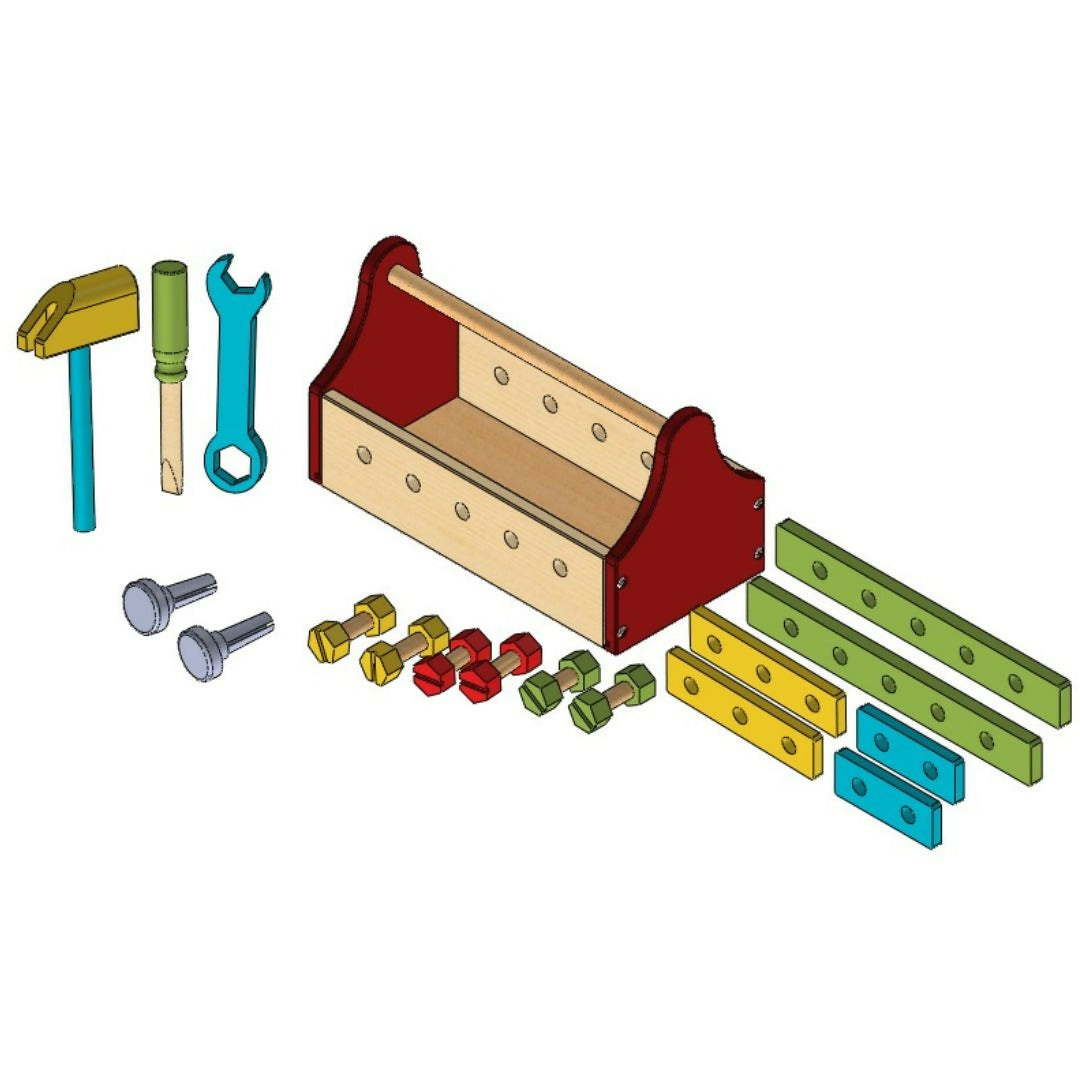 Nesta Toys Wooden Tool Box (24 Pcs) | Grocsy