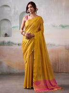 Shree Shyam Fashion Tissue Silk Yellow Saree | Grocsy