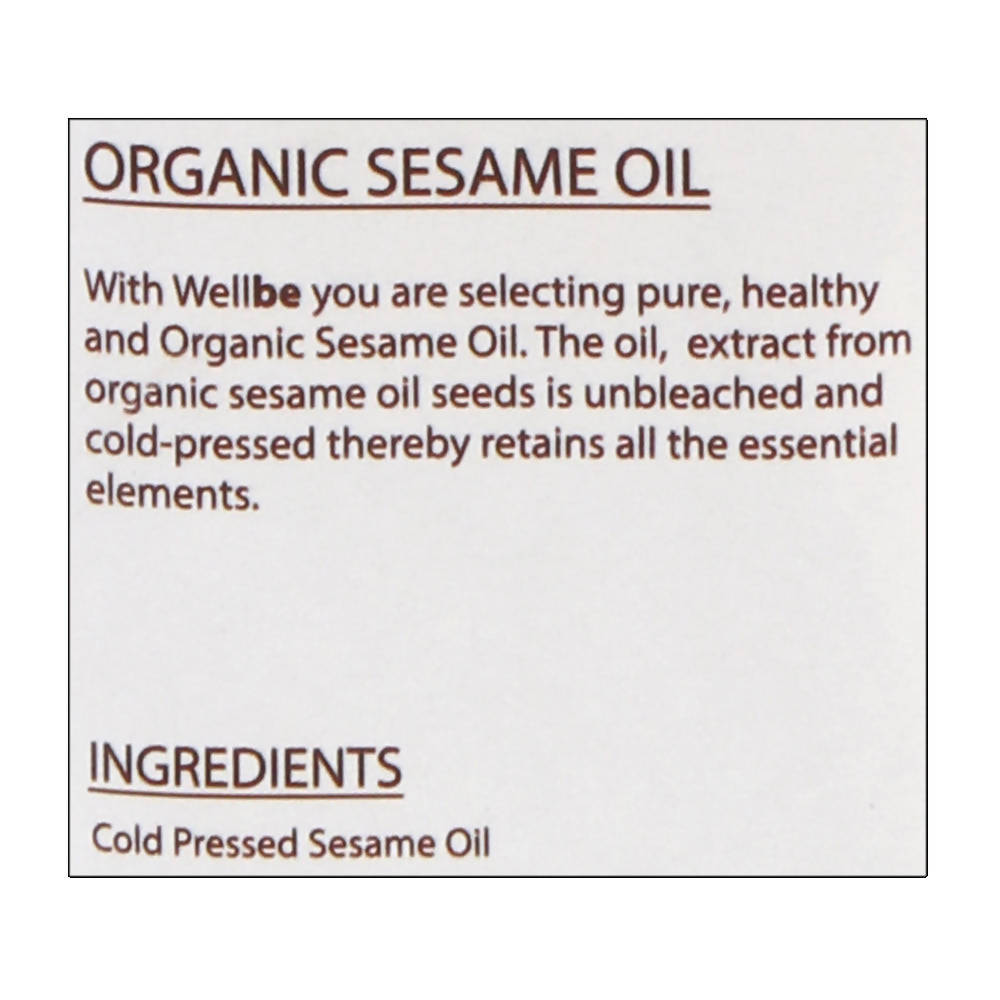 Wellbe Cold Pressed Sesame Oil | Grocsy