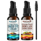 Wishcare Ultimate Eye Care Combo - Under Eye Cream & Brow-Lash Growth Serum Oil | Grocsy