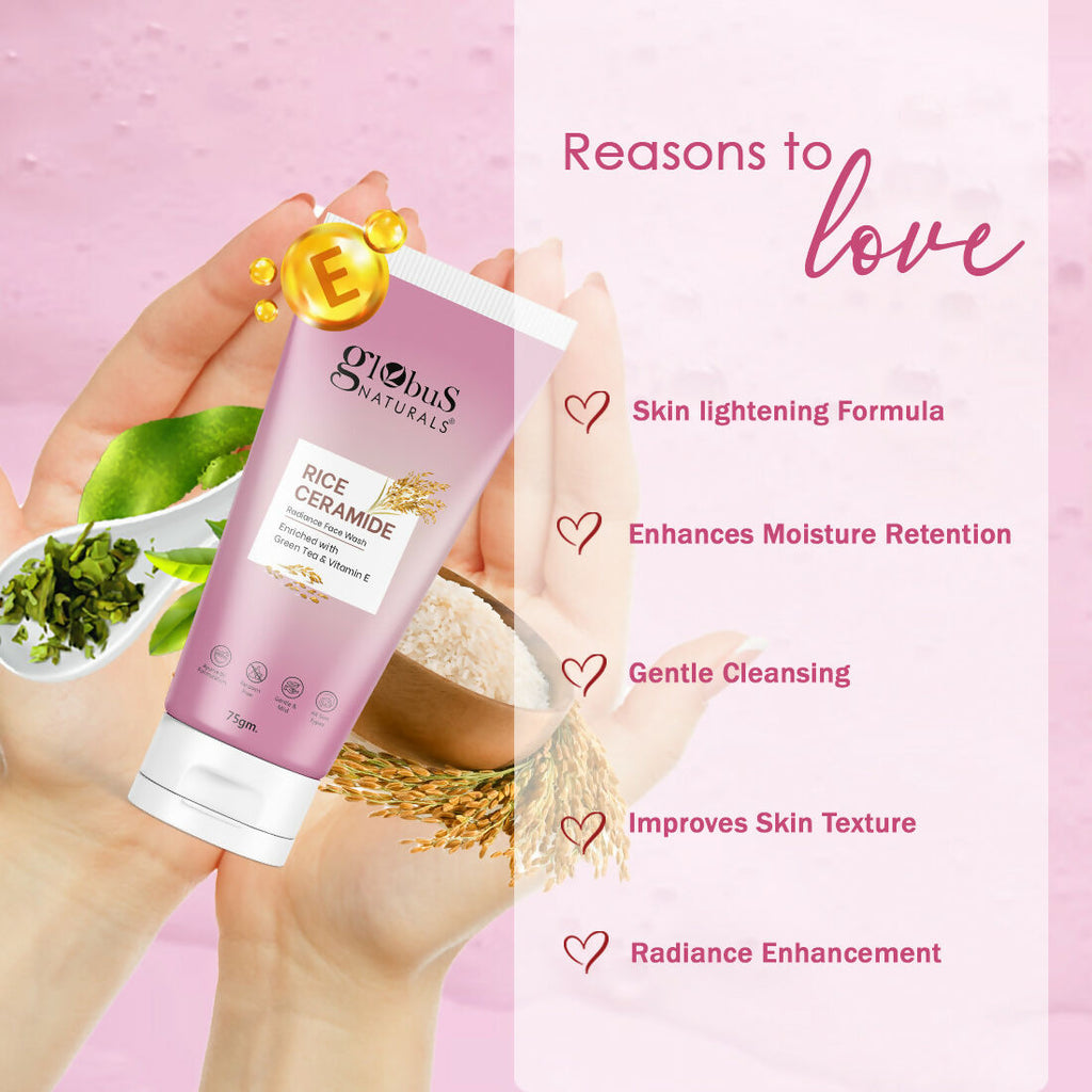 Globus Naturals Rice Ceramide Face Wash | Grocsy
