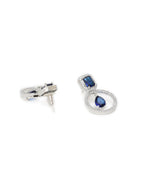 Stone kundan earrings (Blue) - Ruby Raang | Grocsy