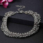 Mominos Fashion Trendy Oxidised Silver Plated Traditional Anklets | Grocsy