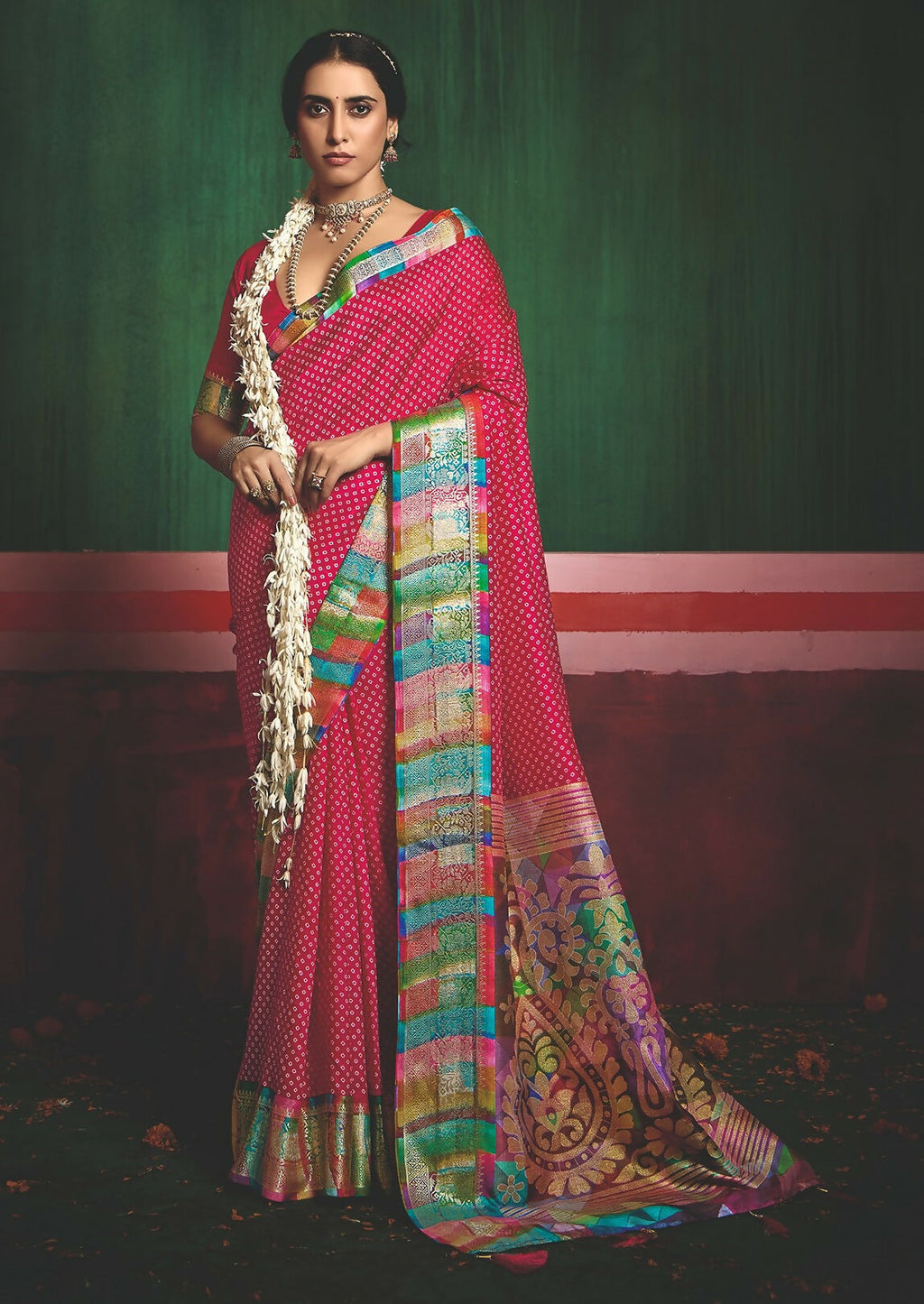 Joban Fashion Tushar Silk Pink Colored With Zari Border And Designer Pallu Saree | Grocsy