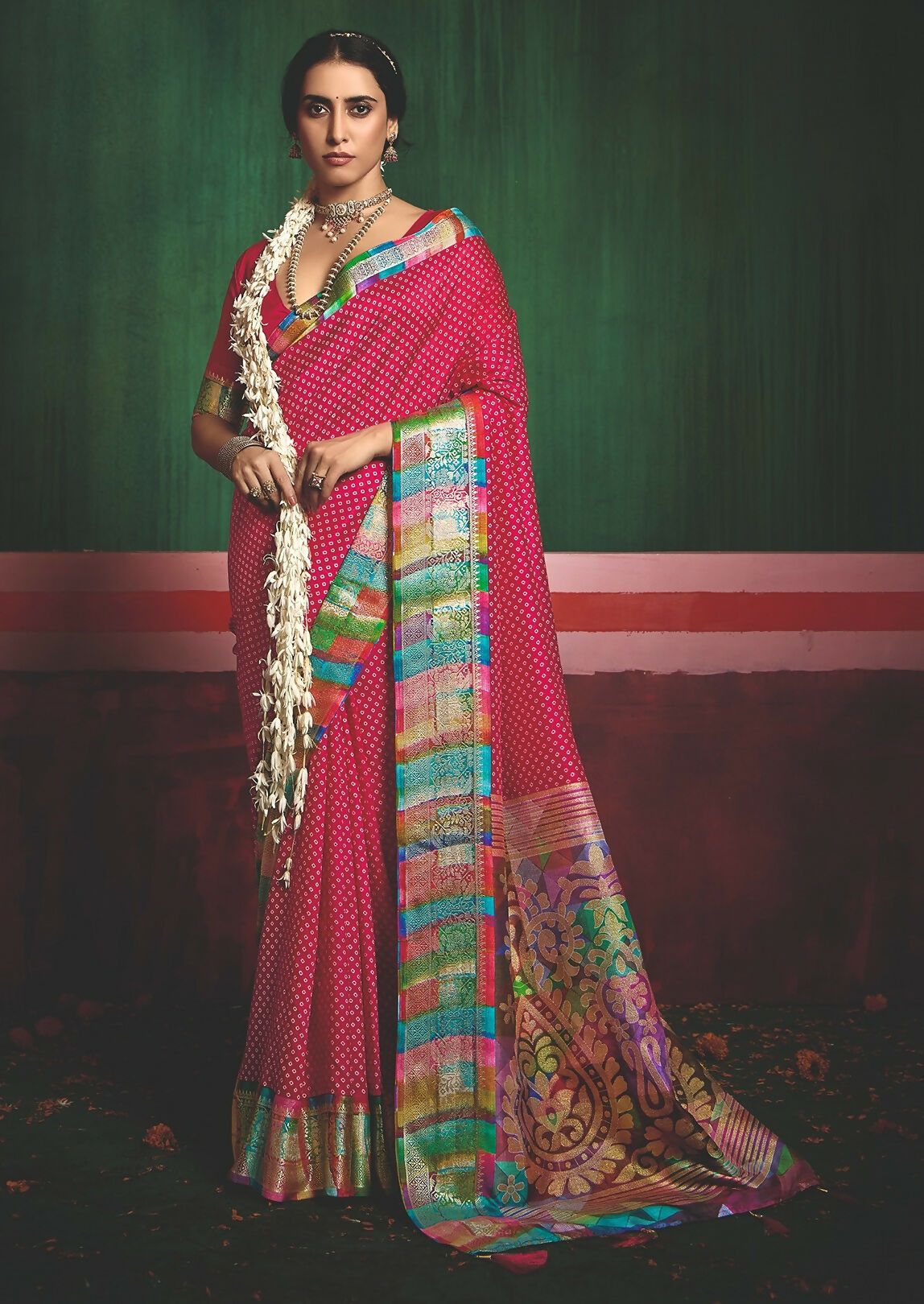 Joban Fashion Tushar Silk Pink Colored With Zari Border And Designer Pallu Saree | Grocsy