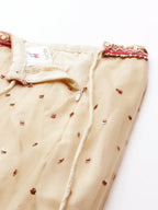 House of Panchhi Cream Net Multi colour Thread & Sequinse Work Lehenga & Blouse, Dupatta | Grocsy