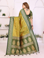Aastha Fashion Pista Green South Soft Silk Zari Weaving Saree | Grocsy