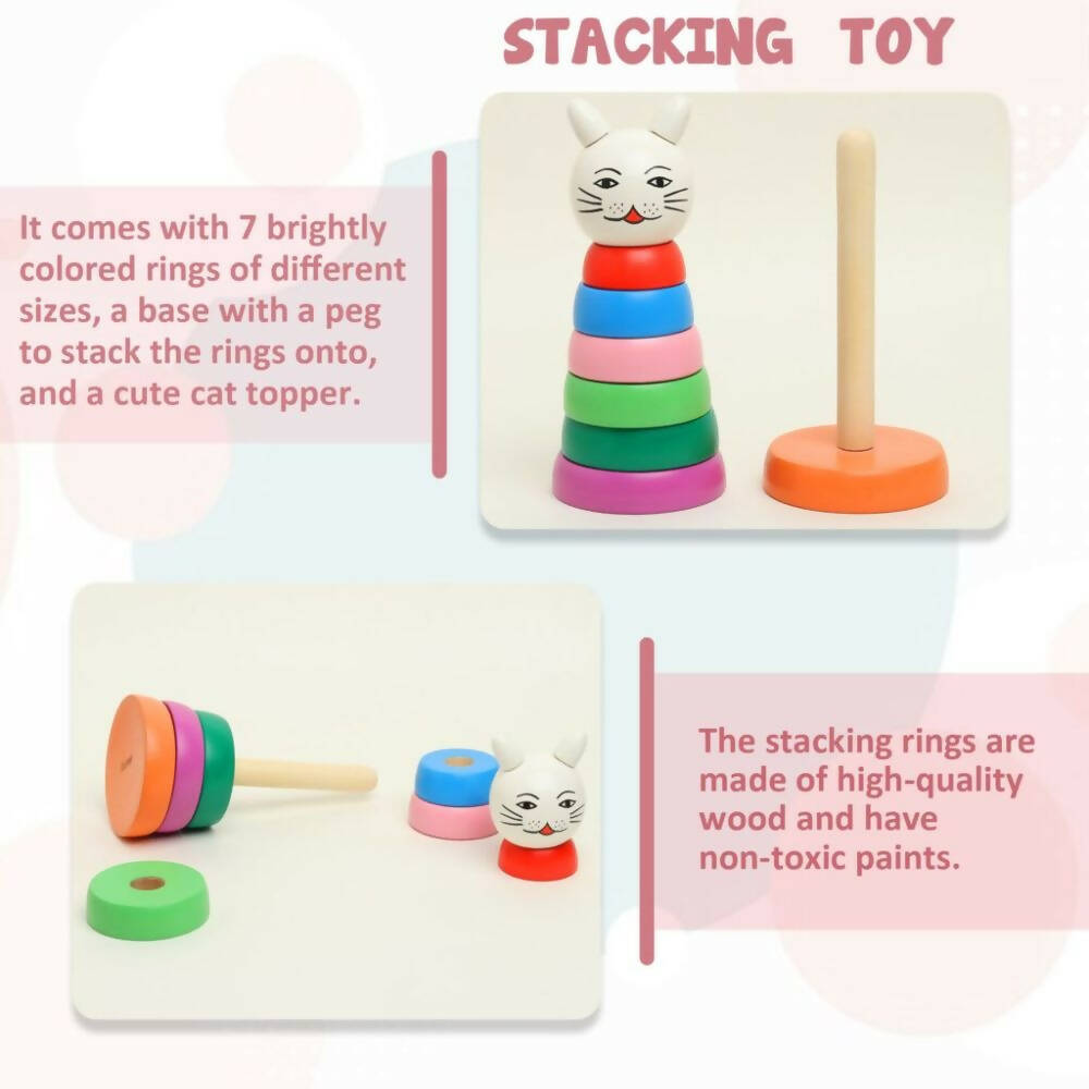 Matoyi Wooden Rainbow Cat Stacker | Grocsy