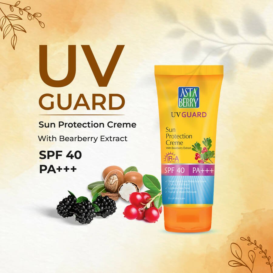 Astaberry UV Guard Sun Protection Crème SPF 40- Bearberry Extract | Grocsy
