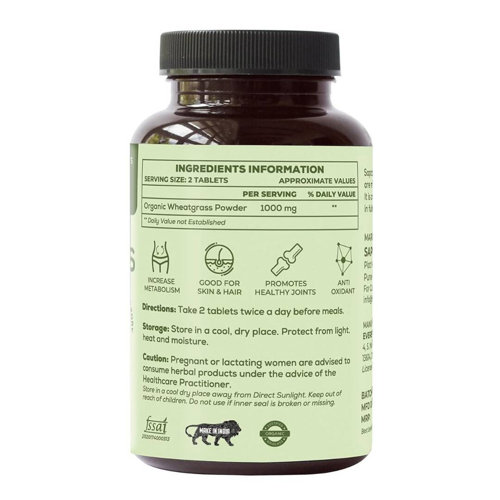 Saptamveda Organic Wheat Grass Tablets | Grocsy