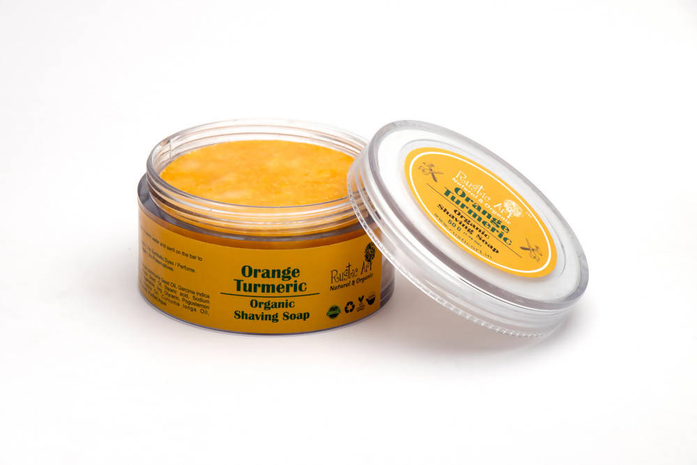 Rustic Art Orange Turmeric Organic Shaving Soap | Grocsy