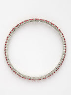 NVR Women's Set of 2 Pink CZ Stone-Studded Handcrafted Bangles